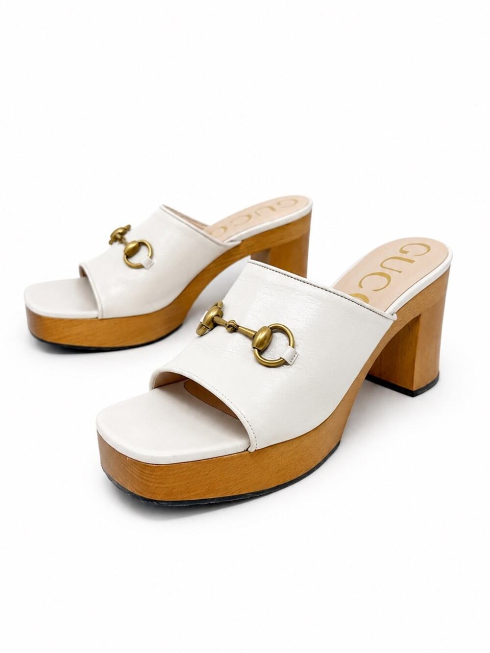 Gucci Houdan Horsebit Platform Slide Sandals Womens Size EU 40